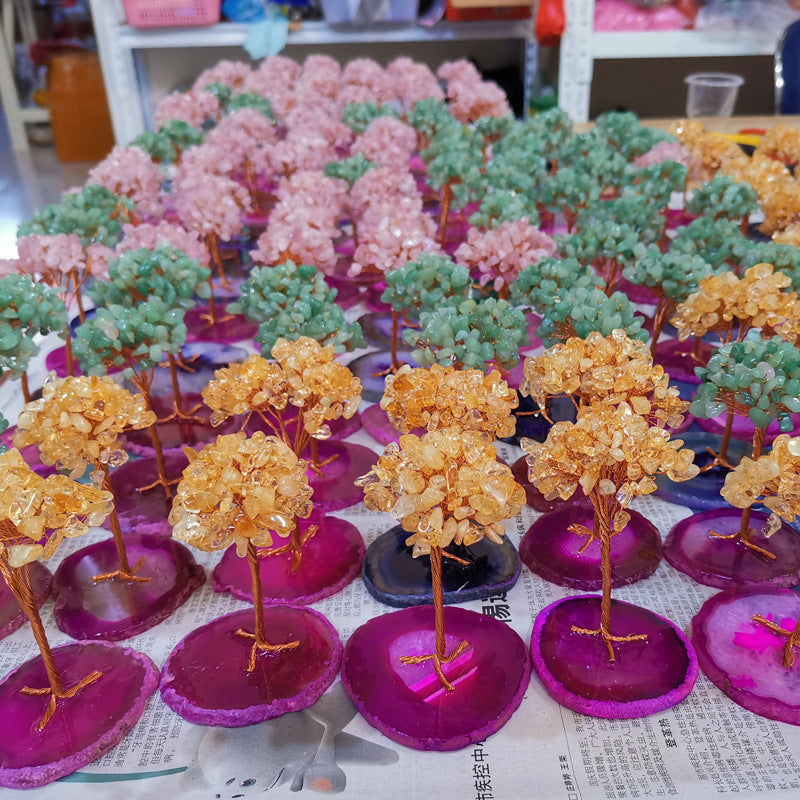 Citrine Tree Amethyst Agate Piece Tree Gift Ornaments