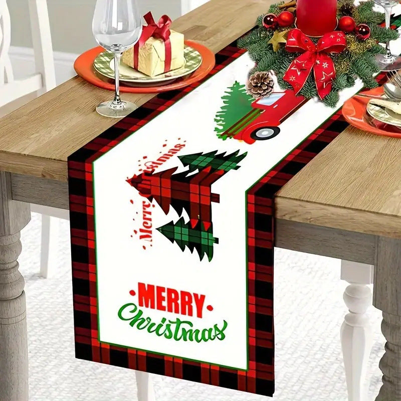 Linen Table Runner Christmas Dining Roomliving Room Decorative Tablecloth