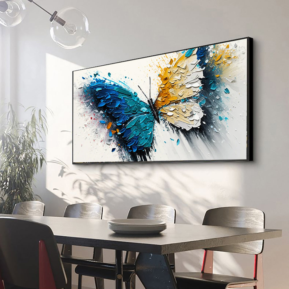 Large Abstract Handmade Canvas Art Modern Acrylic Oil Painting Vibrant Animal Butterfly Wall Home Decor For Living Room