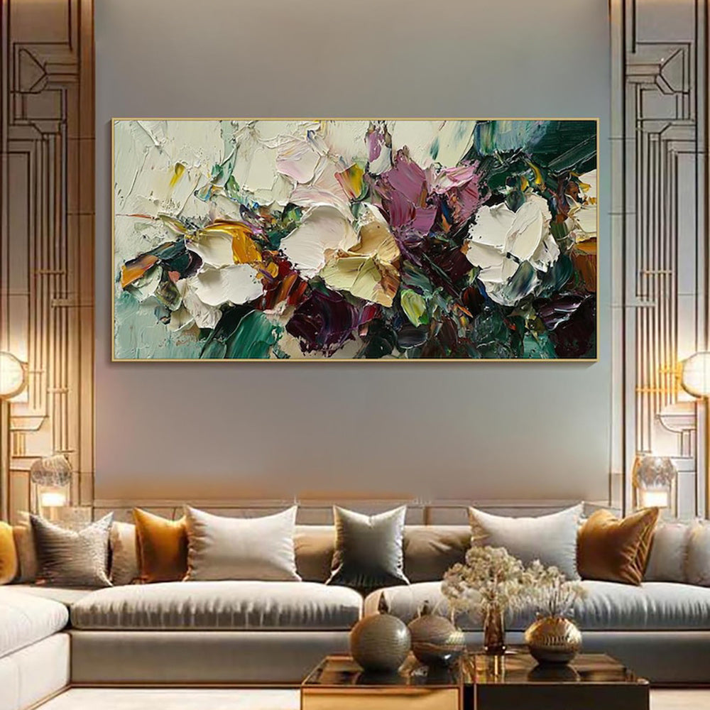 Handmade Flowers Fied Oil Painting Canvas Artwork Hand Painted Wall Art Knife Thick Decoration For Home Decor Rolled Frameless Unstretched Painting