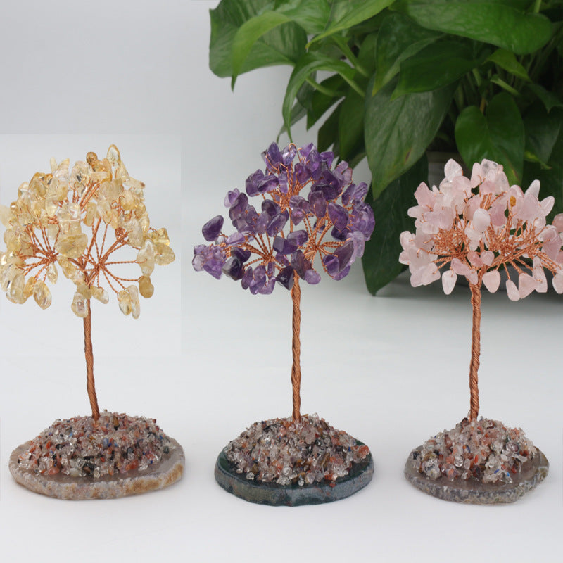 Citrine Tree Amethyst Agate Piece Tree Gift Ornaments