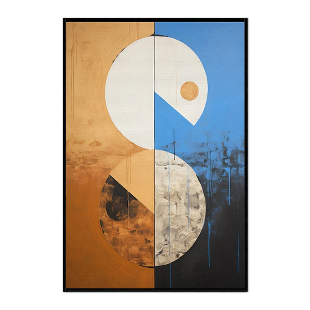 Handmade Oil Painting Canvas Wall Art Decoration Beige Blue Abstract Neutral Earthy Tone For Home Decor Rolled Frameless Unstretched Painting