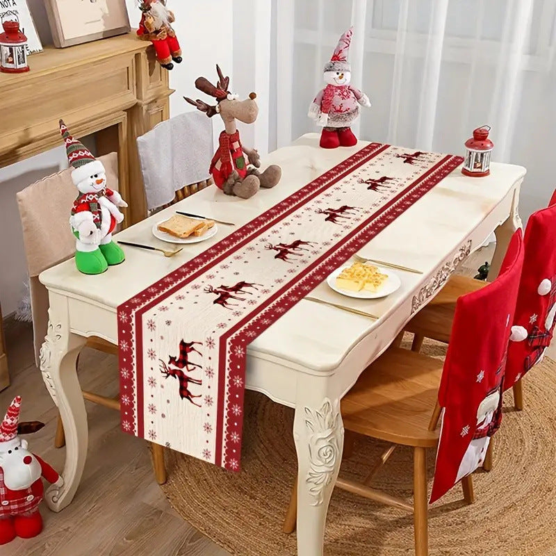 Linen Table Runner Christmas Dining Roomliving Room Decorative Tablecloth