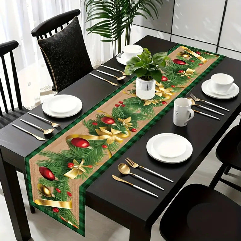 Linen Table Runner Christmas Dining Roomliving Room Decorative Tablecloth