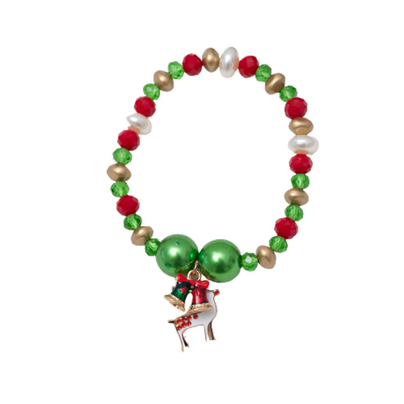 Personalized Elk Snowman Christmas Bracelet