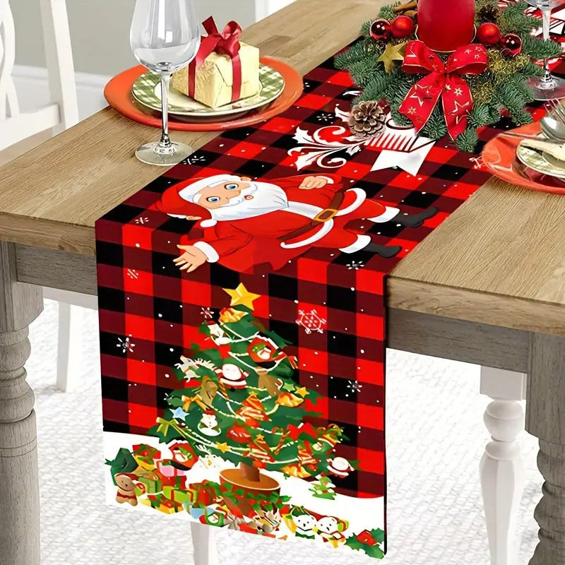 Linen Table Runner Christmas Dining Roomliving Room Decorative Tablecloth